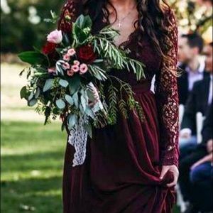 Beautiful burgundy maxi dress!